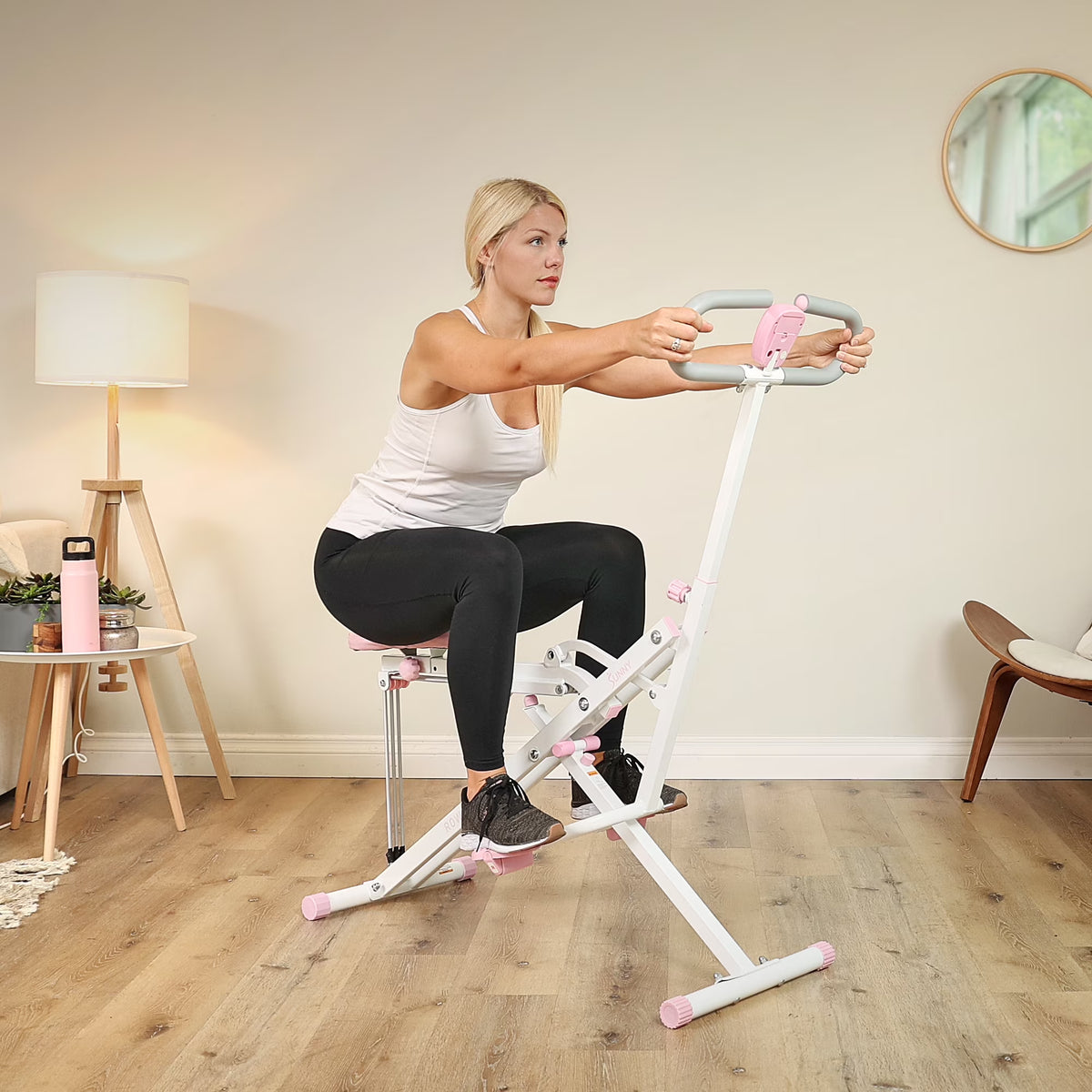 SMART Upright Row-N-Ride® Squat Assist Exerciser in Pink W Free Sunnyfit App via Bluetooth - P2100