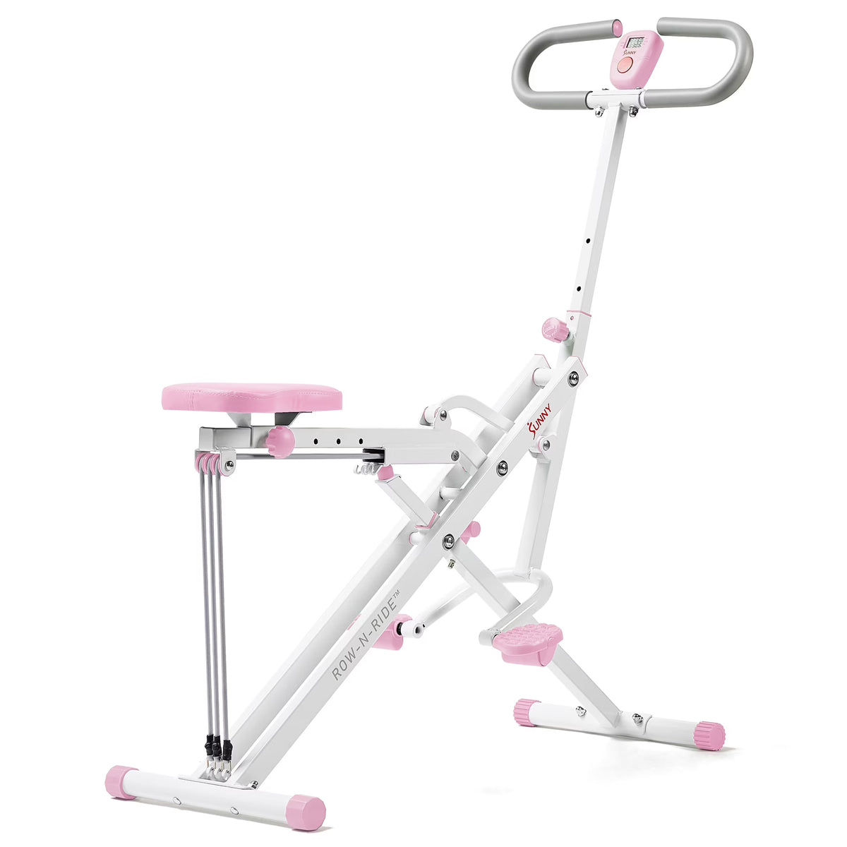 SMART Upright Row-N-Ride® Squat Assist Exerciser in Pink W Free Sunnyfit App via Bluetooth - P2100