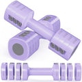 5Lbs*2 Adjustable Dumbbells Set, 4-In-1 Free Weights for Women, Each 2Lb 3Lb 4Lb 5Lb Hand Weights for Home Gym, Purple